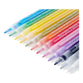 Set De Marcadores De Pintura Acrílica De 12 Colores Set De Marcadores De Pintura Acrílica De 12 Colores