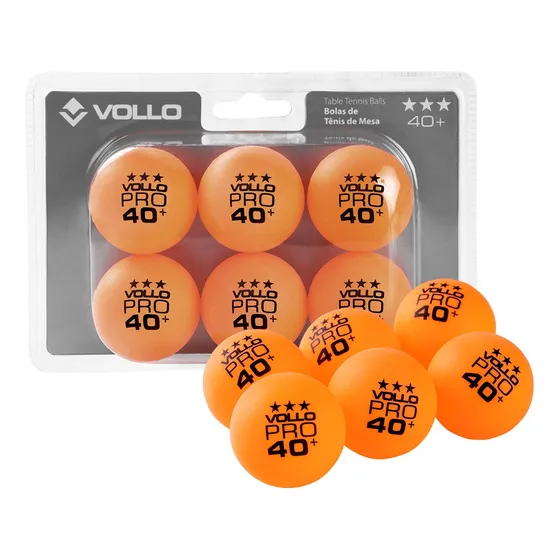 Kit 6 Bolas De Tênis De Mesa Bolinhas De Ping Pong Laranja 3 Estrelas Vollo Abs 40mm