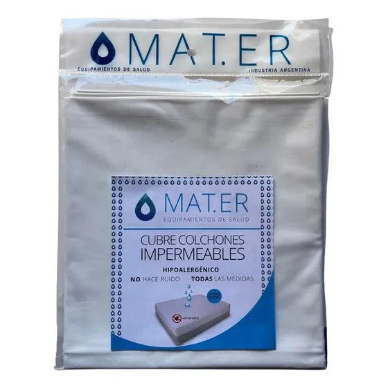 Cubre Colchon Protector Impermeable Reforzada 1plaza X 90cm Color Blanco Diseño De La Tela Liso