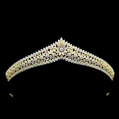 Qxmyoo Cubic Zirconia Boda Tiaras Para Novia Pequeño Fk59c