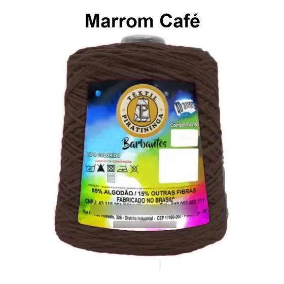 Barbante Colorido Número 6 Para Crochê E Artesanatos 600gr Cor Marrom/Café