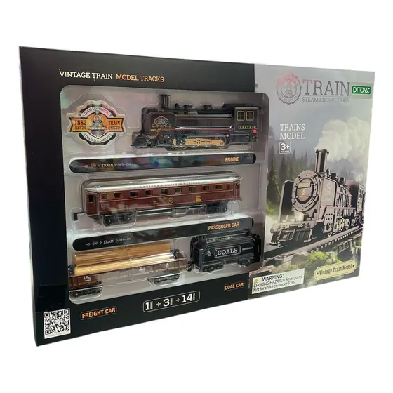 Tren Eléctrico A Pila Ditoys Vintage Con Vías Y 4 Vagones - Modelo Antiguo De Juguete Para Armar 3+ Años