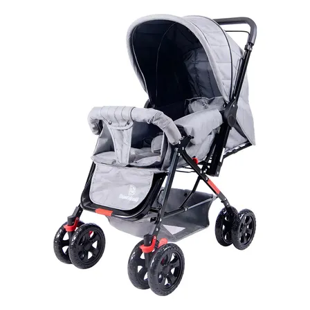 Carrinho de bebê de paseio Bambinelli FOX cinza-claro com chassi de cor preto