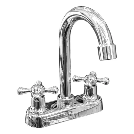 Mezcladora Para Lavabo 4puLG 1/4 De Vuelta Iusa Acabado Cromado Color Plateado