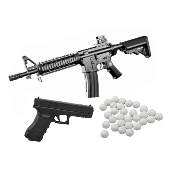 Combo Airsoft Vigor Rifle M4 + Pistola Glock +balines Oferta