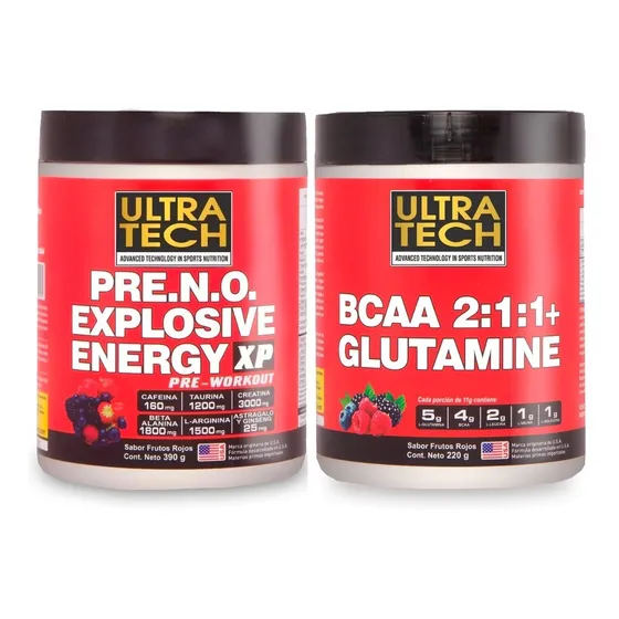 Pre N.o. Explosive Xp + Bcaa 2.1.1 + Glutamina 