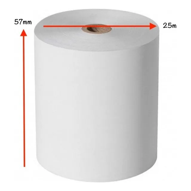 Pack X8 Rollos Papel Termico Impresora Pos 58mm 57&#215;25 Data Color Blanco