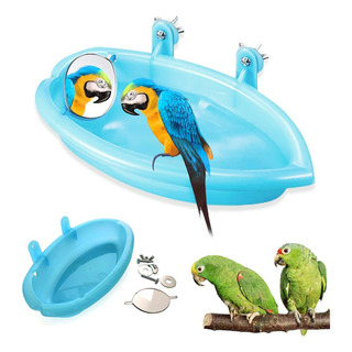 Mini Bañera Desmontable Aves Canarios Pericos Con Espejo Mini Bañera Desmontable Aves Canarios Pericos Con Espejo