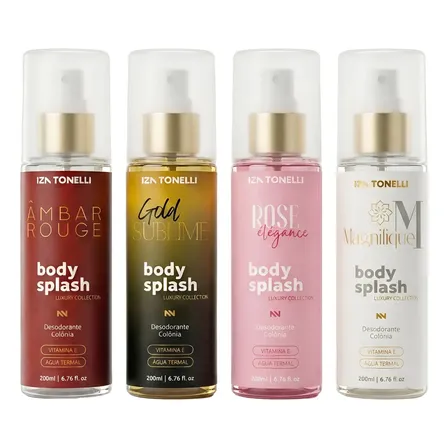Kit 4 Body Splash Feminino 200ml Perfume De Luxo Colônia Iza