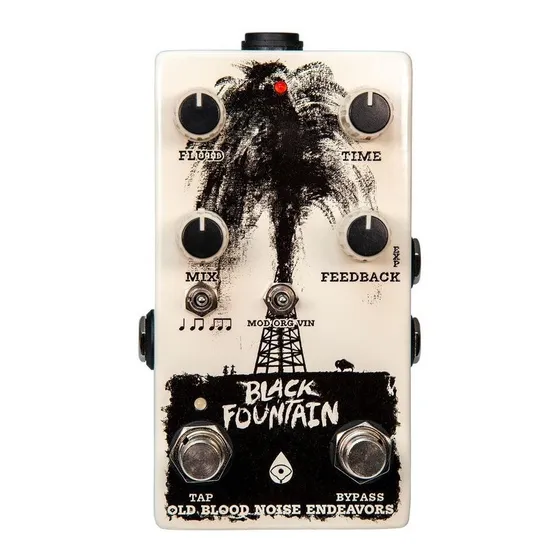 Old Blood Noise Black Fountain V3 Delay Pedal Tap Tempo Novo