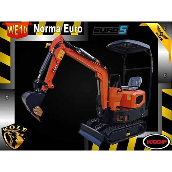 Miniexcavadora Sobre Bandas 1000kg Wolf We10 0hs