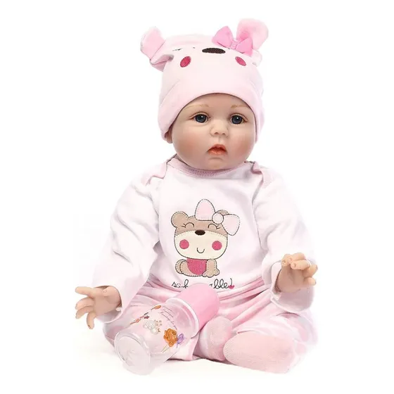 Bebe Niña Dolls Silicona Ojos Abiertos Muñeca Reborn 55cm