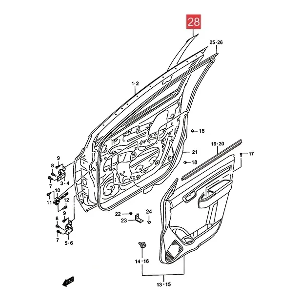 Calco Puerta Delt. Izq.  Suzuki S-presso 2020-