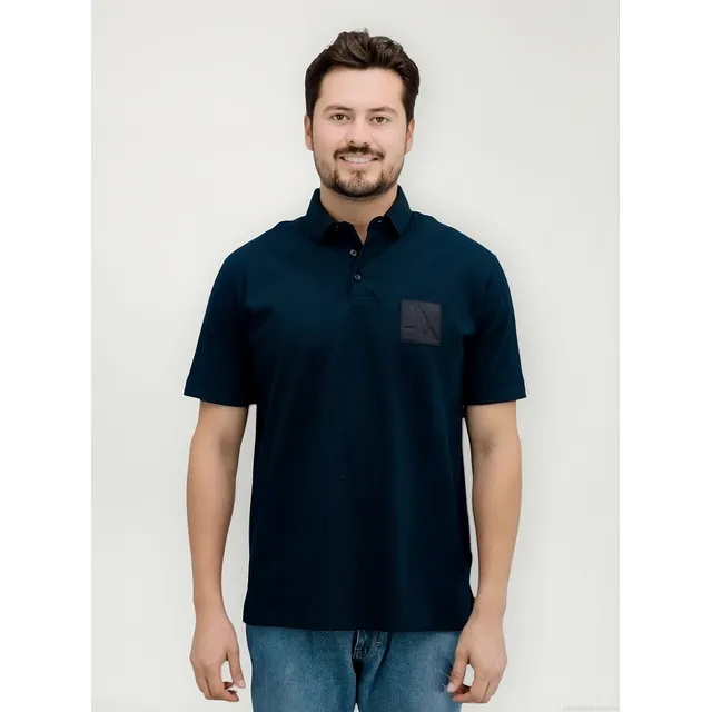 Playera Armani Exchange Azul Marino Mod. 6dzfjh Zjxhz