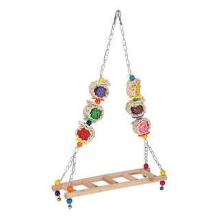 Soporte De Madera Para Colgar Pájaros Con Forma De Columpio Soporte De Madera Para Colgar Pájaros Con Forma De Columpio