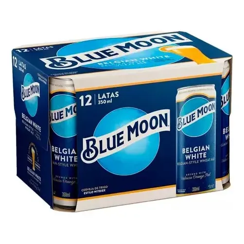 Kit De Cervejas Belgian White Com 12 Latas De 350ml Blue Moon