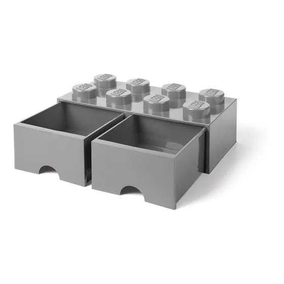 Lego Bloque 2 Cajones Apilable Original Cajonera Stone Gray