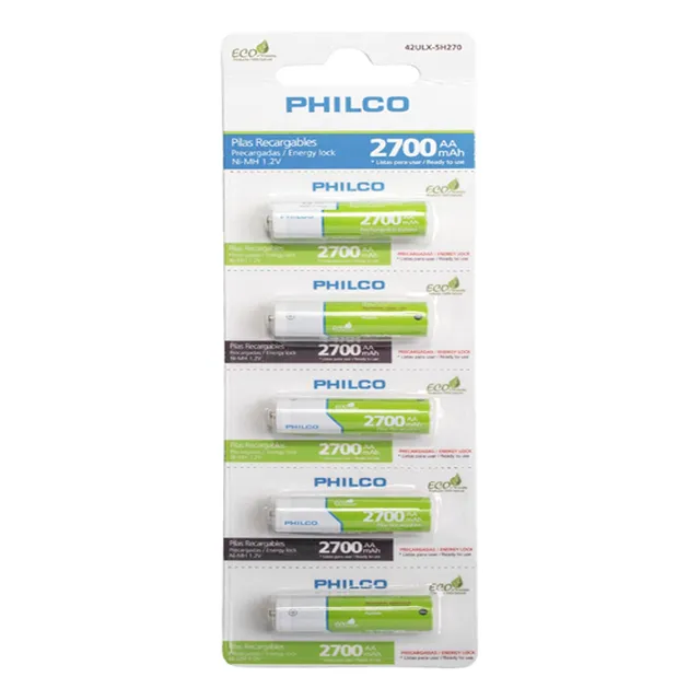 Pilas Recargables Aa, 5 Unidades, 2700 Mah, Mlab