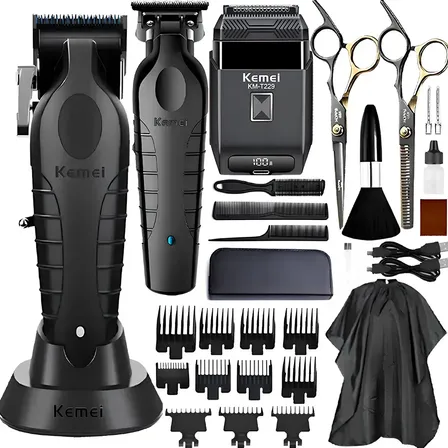 Kit Kemei Profesional 3 en 1 para Pelo y Barba Inalámbrico Recargable