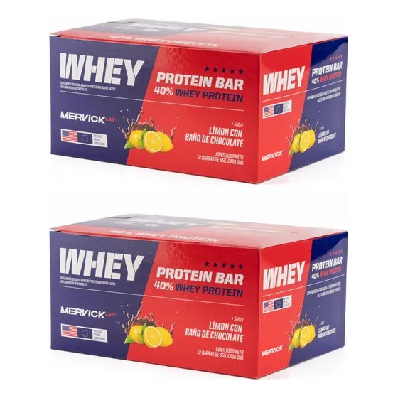 Mervicklab Whey Protein Bar X 2 Unid. En Caja 780g X 12 C/u 