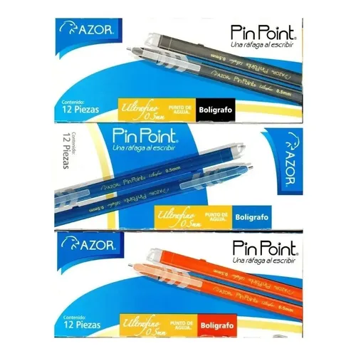 Pluma Razor Pluma Lapicero Azor Pin Point Punto Ultrafino 0.5 Mm 12 Pzas Color de ...