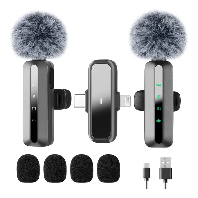 Micrófono Inalámbrico Lavalier Para iPhone iPad Y Android Pc