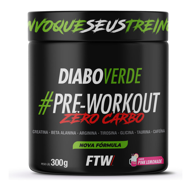 Pre Treino Pre Workout Zero Carbo Com Creatina Pote 300g Sabor Pink Lemonade Ftw - Diabo V... Pre Treino Pre Workout Zero Carbo Com Creatina Pote 300g Sabor Pink Lemonade Ftw - Diabo V...
