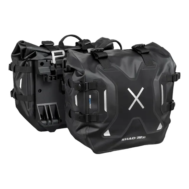 Juego Alforjas Moto Impermeable Shad Terra Tr30 60 Litros Color Negro