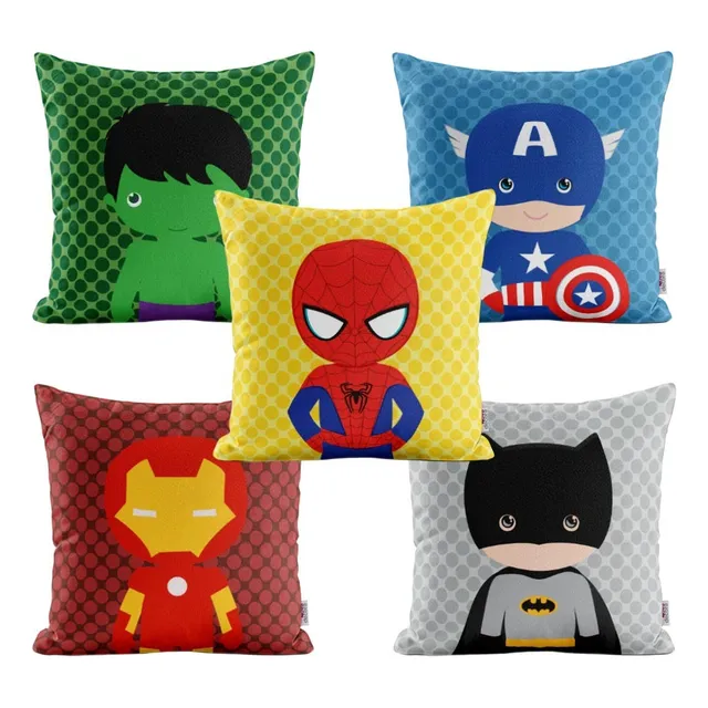 Kit 5 Almofadas Super Herois Baby Geek Nerd Infantil 30x30