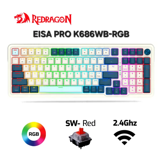 Teclado Redragon Eisa Pro K686wb Rgb