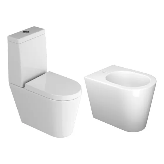 Inodoro Link Deca + Deposito Dual + Asiento Slow + Bidet 1ag