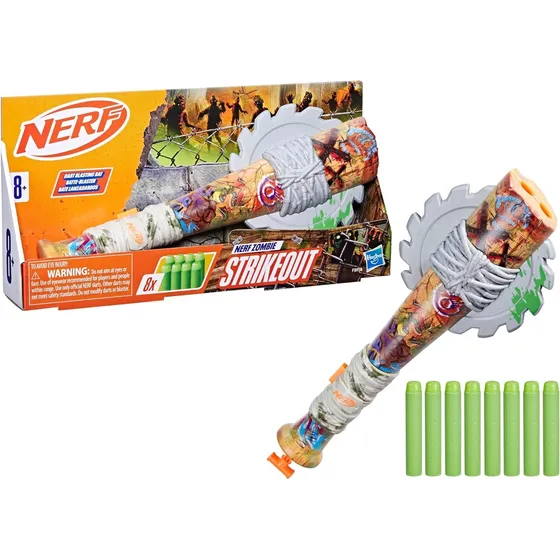 Nerf Zombie Strikeout Bate Lanzadardos Con 8 Dardos