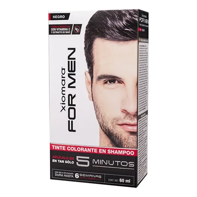 Tinte Xiomara For Men Tinte Colorante En Shampoo Tono Negro