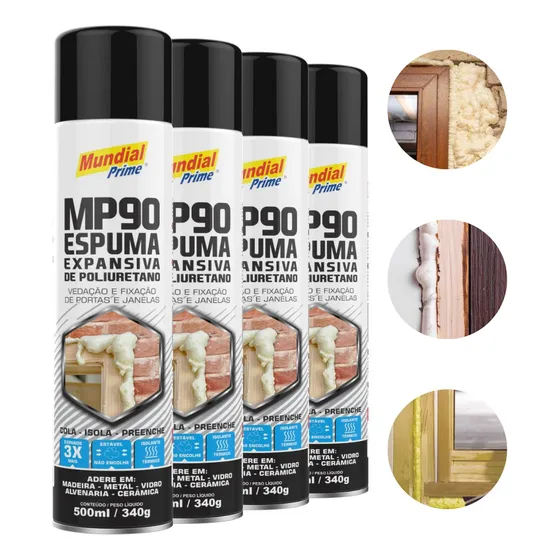 Espuma Expansiva Pu 500ml Mundial Prime 4un