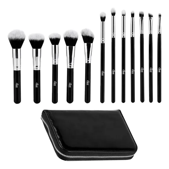 Set X 12 Brochas Care By Gadnic Maquillaje Alta Gama + Estuche