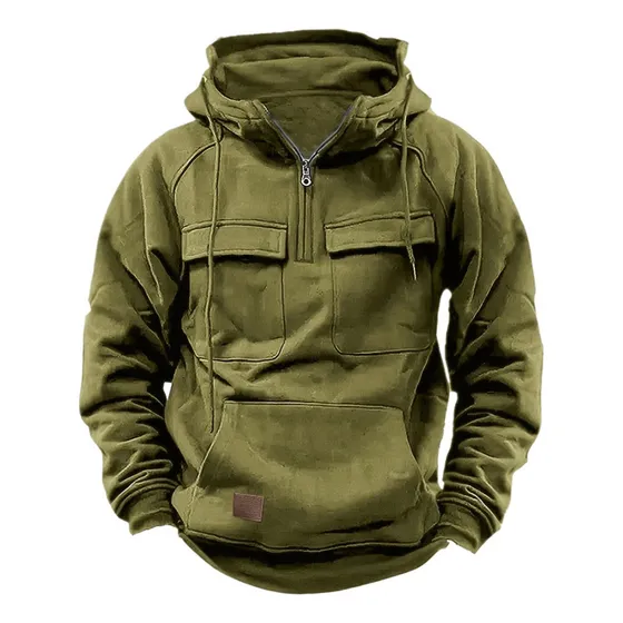 Yc Sudadera Tipo Cargo Táctica Con Cremallera Corta For Hombre