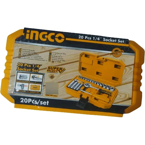 Juego De Dados 1/4 Con Reachet 20pcs Ingco 