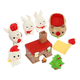 10 Figuras De Conejo De Resina En Miniatura Para Navidad, Di 10 Figuras De Conejo De Resina En Miniatura Para Navidad, Di