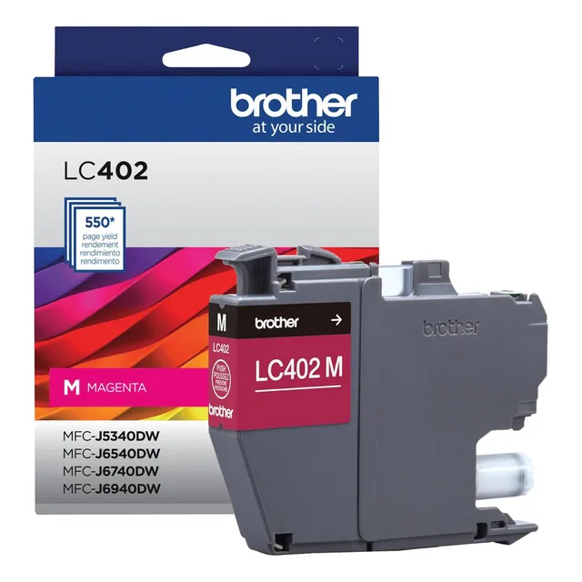 Cartucho De Tinta Brother Lc402m Magenta Rinde 550 Páginas
