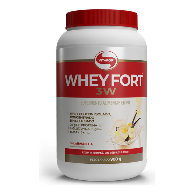 Whey Fort 3w Baunilha 900g Vitafor Whey Fort 3w Baunilha 900g Vitafor