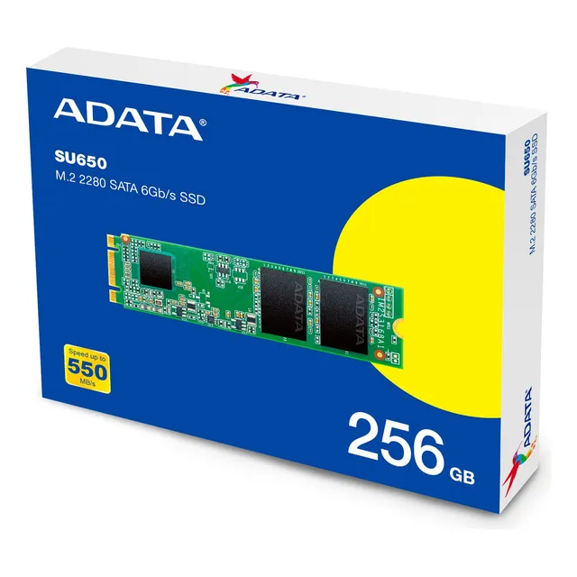 Disco Sólido Ssd Interno Adata M.2 2280 Asu650ns38 256 Gb Color Verde