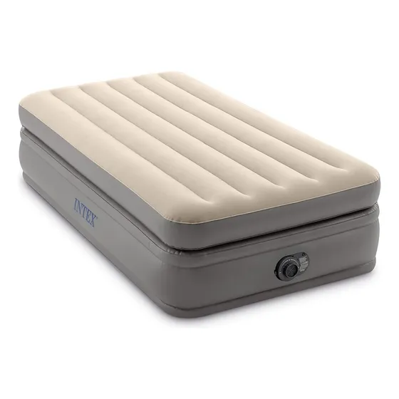 Colchón Inflable Eléctrico Intex 1.5 Plazas Prim 99x191x51cm Color Beige