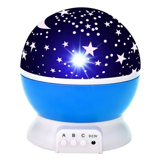 Lampara Proyector Noche Mesa Buro Estrellas Espacio Niños Color de la estructura Azul Estrellas