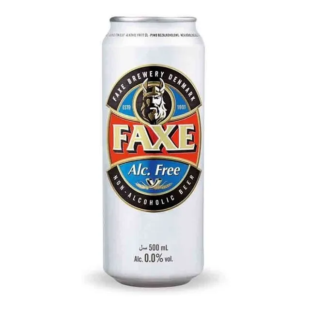 Cerveza Sin Alcohol Importada Faxe Premium 0.0%. Lata 500ml