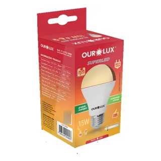 Kit 5 LĂąmpadas Led Bulbo A60 15w 3000k Luz Amarela Ourolux Kit 5 LĂąmpadas Led Bulbo A60 15w 3000k Luz Amarela Ourolux