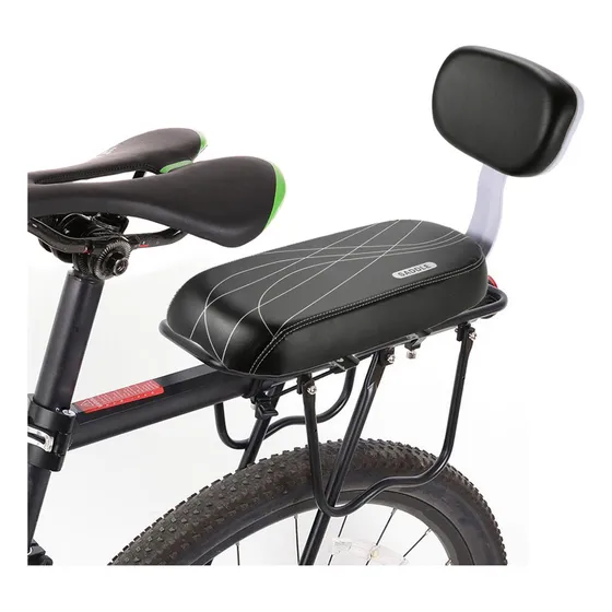 . Asiento Trasero Bicicleta Mtb Cuero Pu Cojín Suave Niños