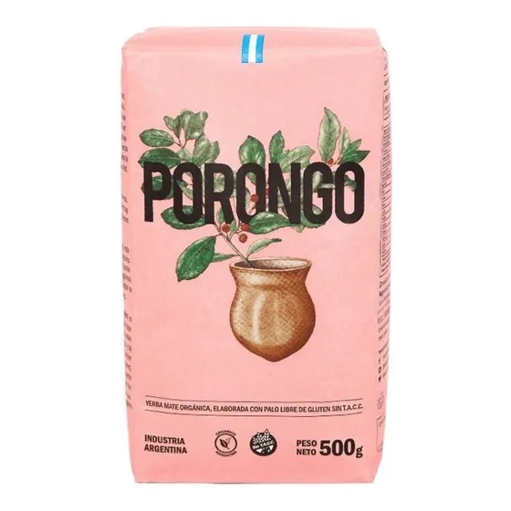 Oferta! Yerba Mate Porongo Orgánica 500g Con Palo Sin Tacc