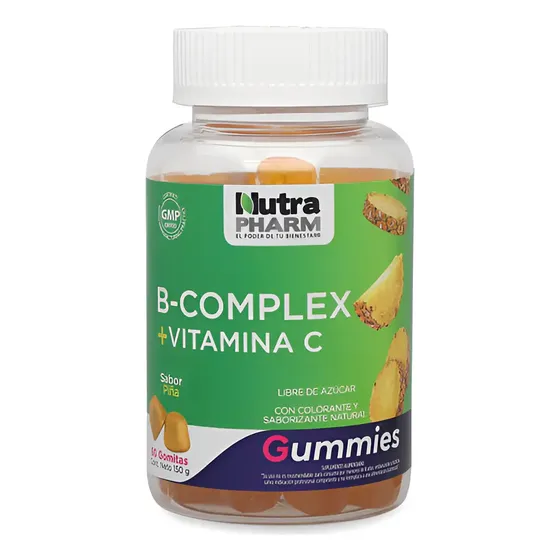 B-complex + Vitamina C 60 Gummies Piña Nutrapharm