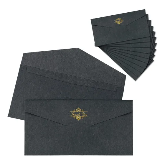 Drwssr 10 Sobres Negros Vintage Gruesos De Papel Especial, S