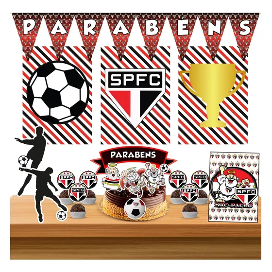 Kit Festa São Paulo Personalizado-só Um Bolinho 35pçs